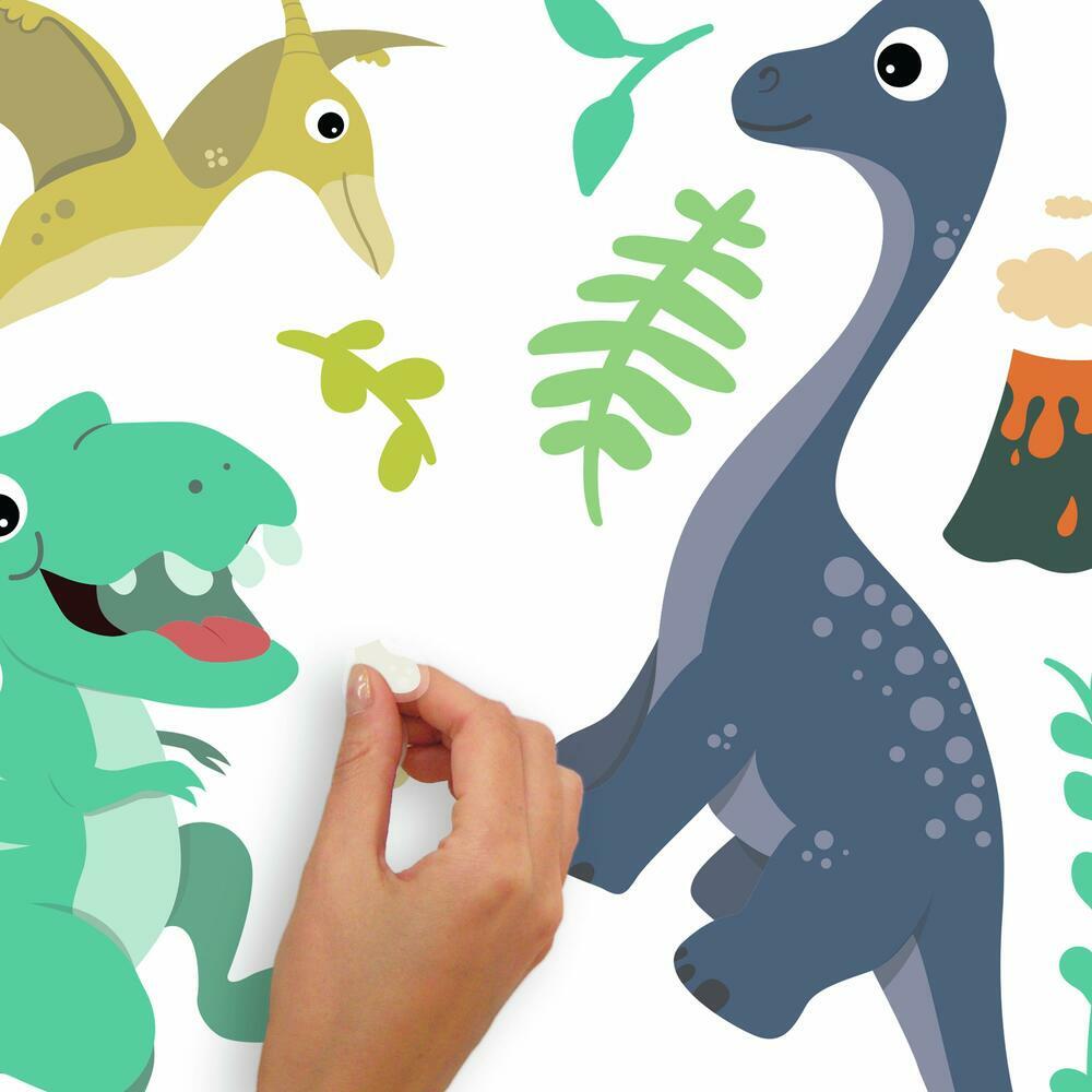 Friendly Dinosaur Peel and Stick Wall Decals Wall Decals RoomMates   