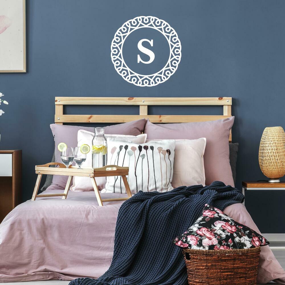 White Serif Monogram Peel and Stick Giant Wall Decals Wall Decals RoomMates   