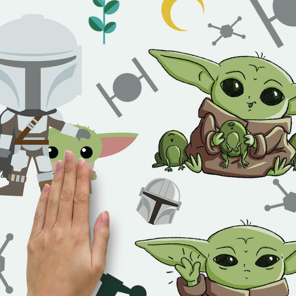 Star Wars The Mandalorian Grogu Illustrated Peel and Stick Wall Decals Wall Decals RoomMates   