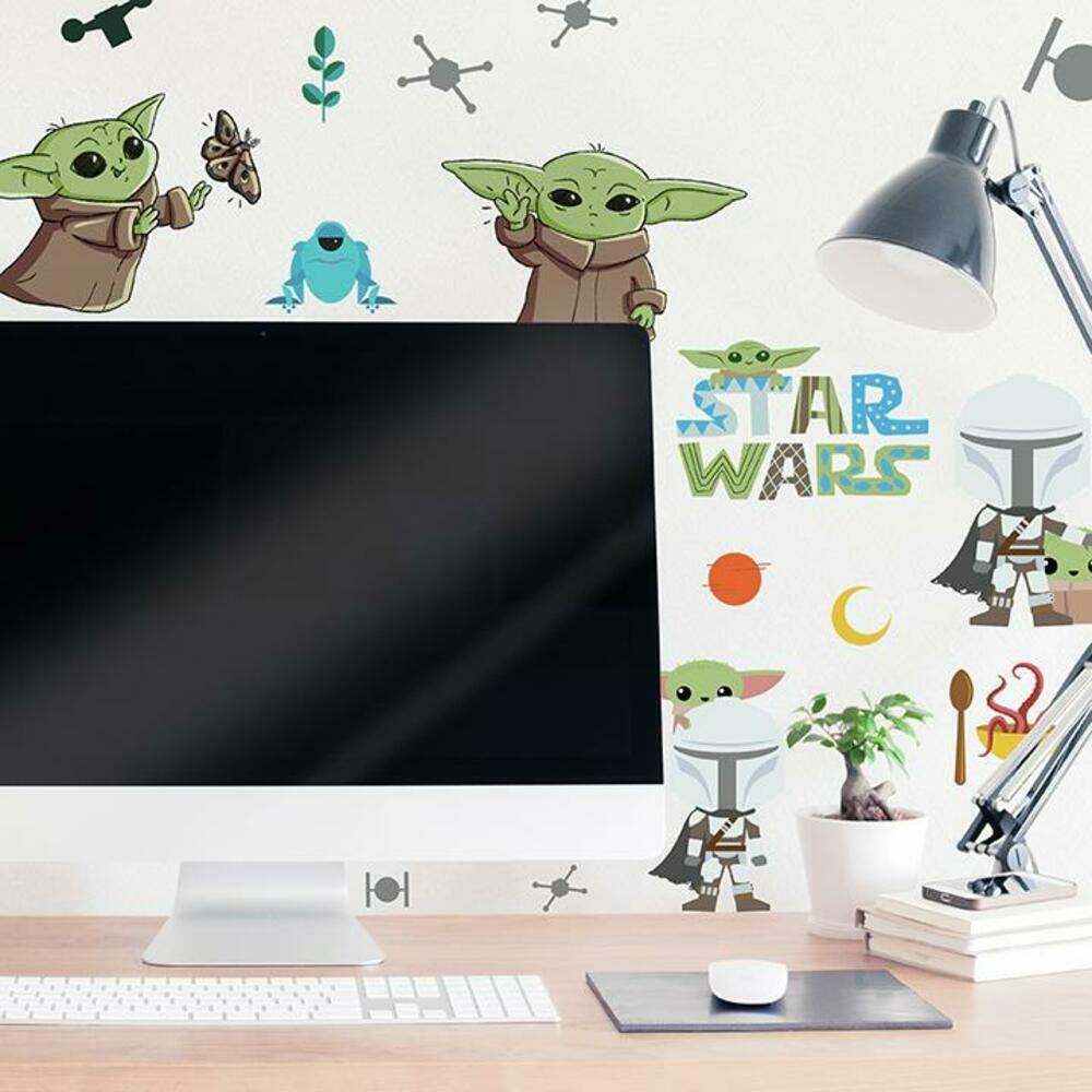 Star Wars The Mandalorian Grogu Illustrated Peel and Stick Wall Decals Wall Decals RoomMates   