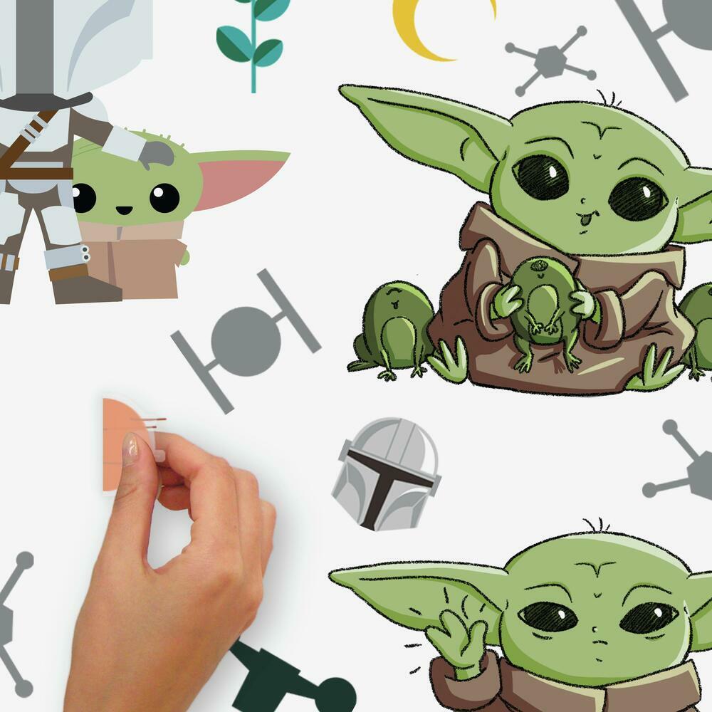 Star Wars The Mandalorian Grogu Illustrated Peel and Stick Wall Decals Wall Decals RoomMates   