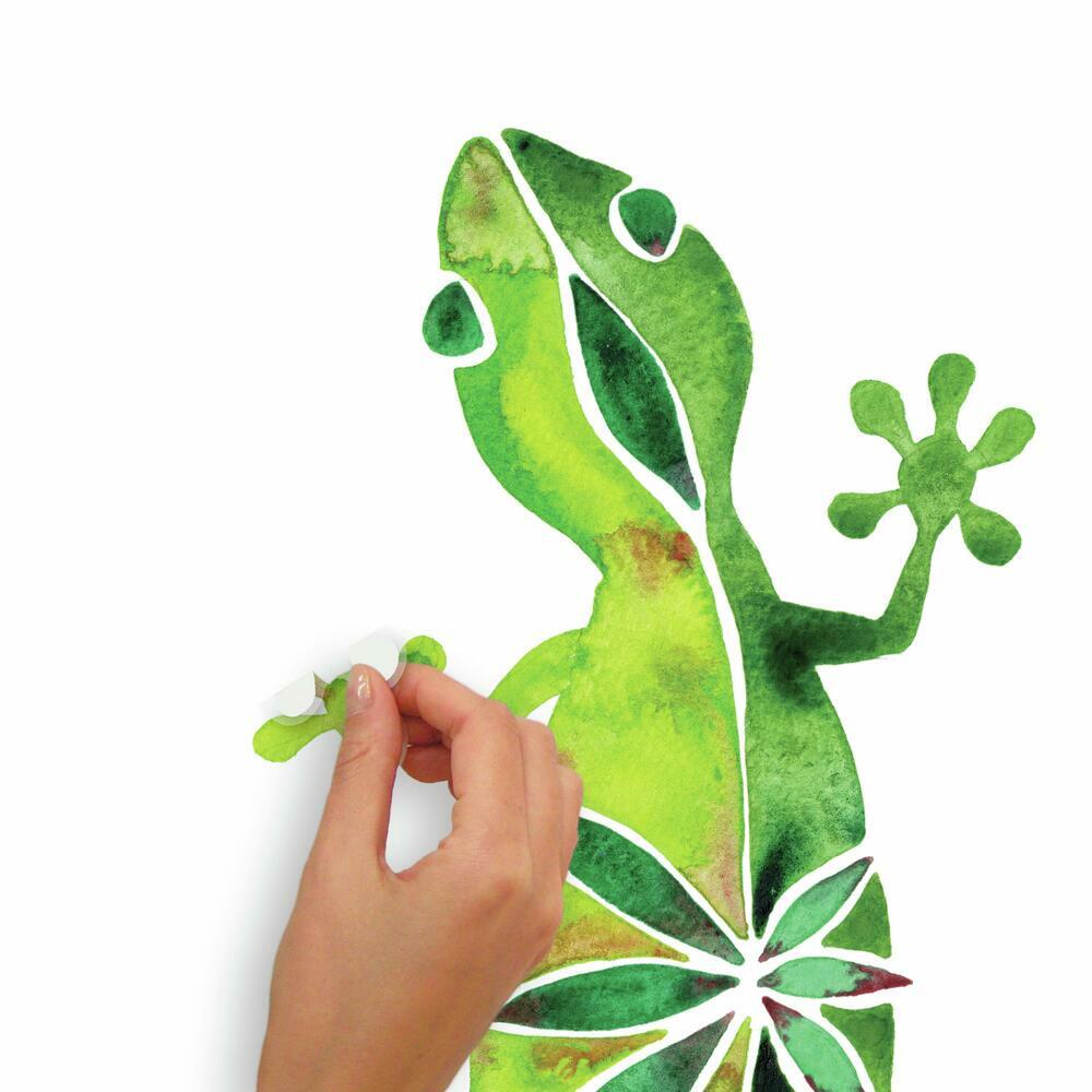 CatCoq Watercolor Geckos Peel and Stick Giant Wall Decals Wall Decals RoomMates   