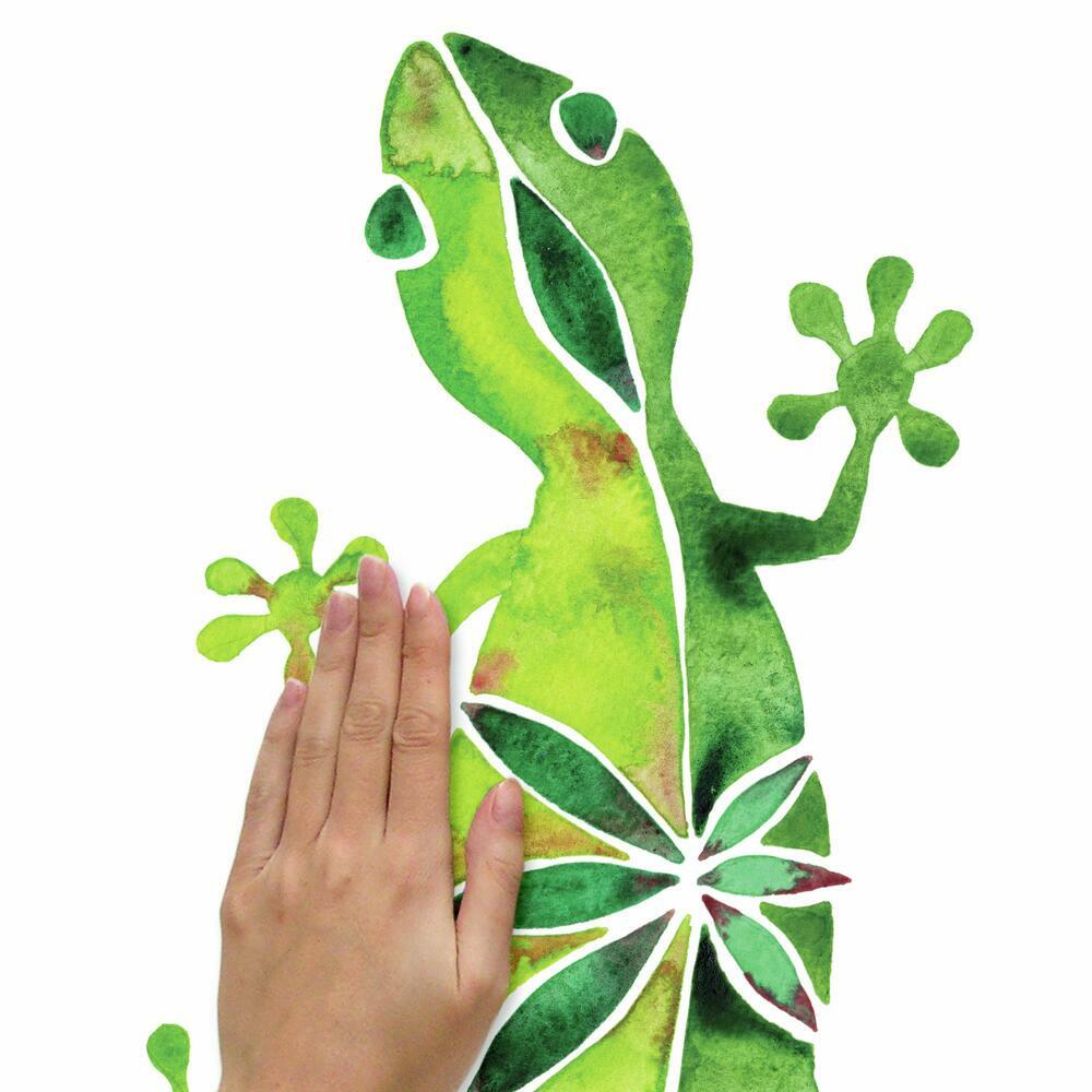 CatCoq Watercolor Geckos Peel and Stick Giant Wall Decals Wall Decals RoomMates   