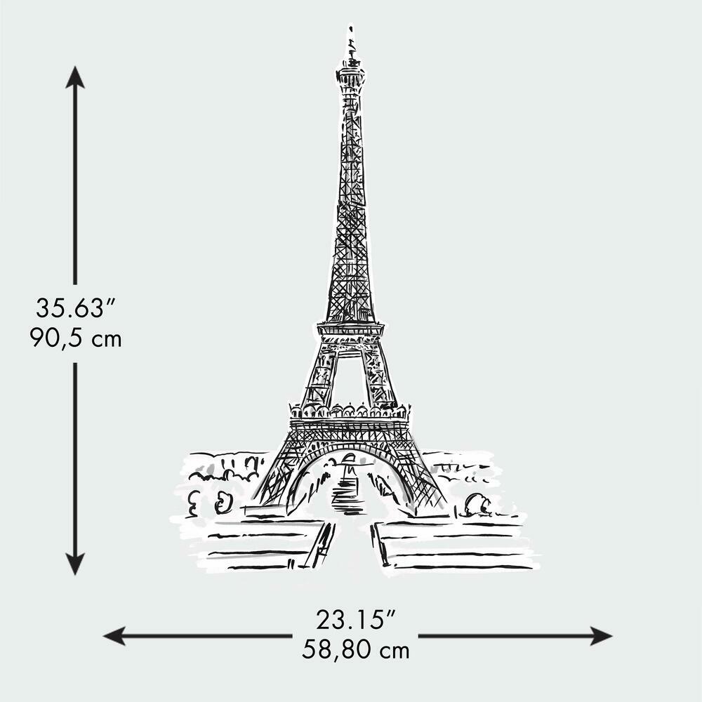 Eiffel Tower Sketch Peel and Stick Giant Wall Decals Wall Decals RoomMates   