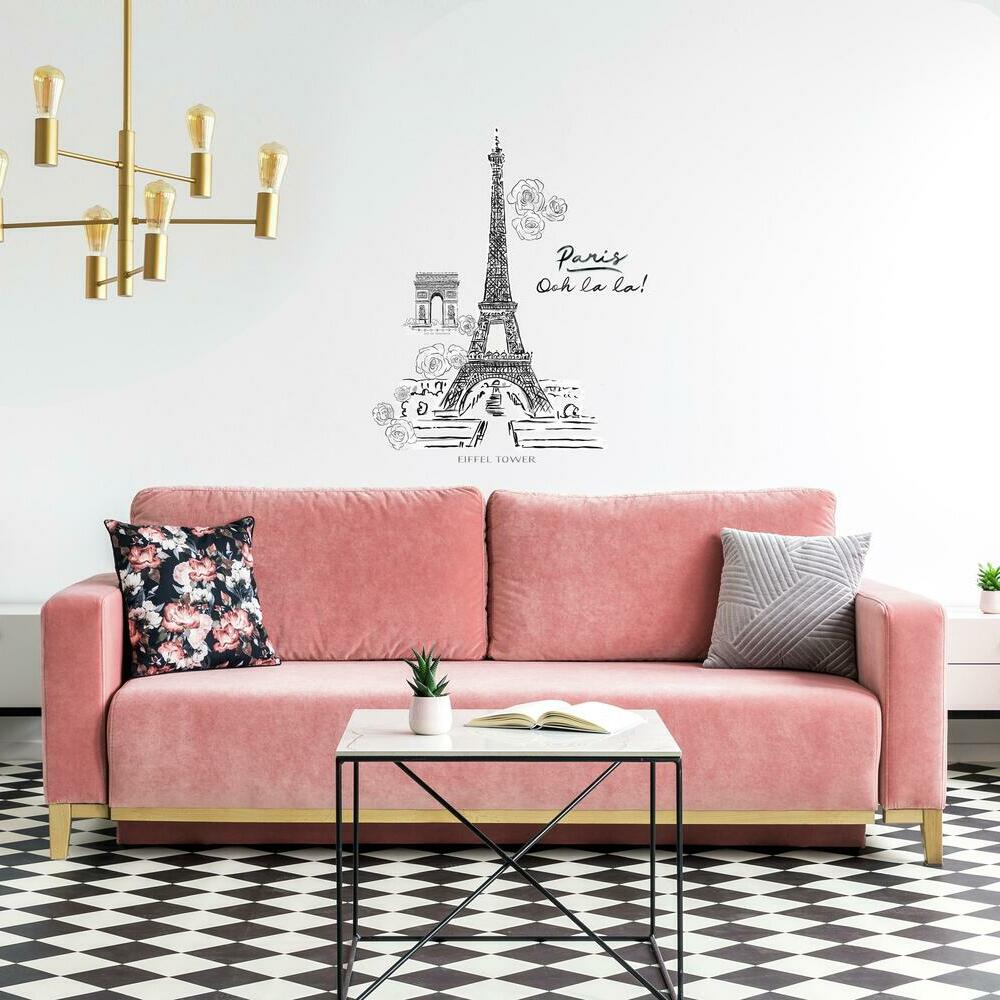 Eiffel Tower Sketch Peel and Stick Giant Wall Decals Wall Decals RoomMates   
