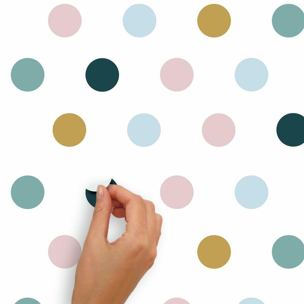 Pink, Yellow, and Blue Dot Peel and Stick Wall Decals Wall Decals RoomMates   