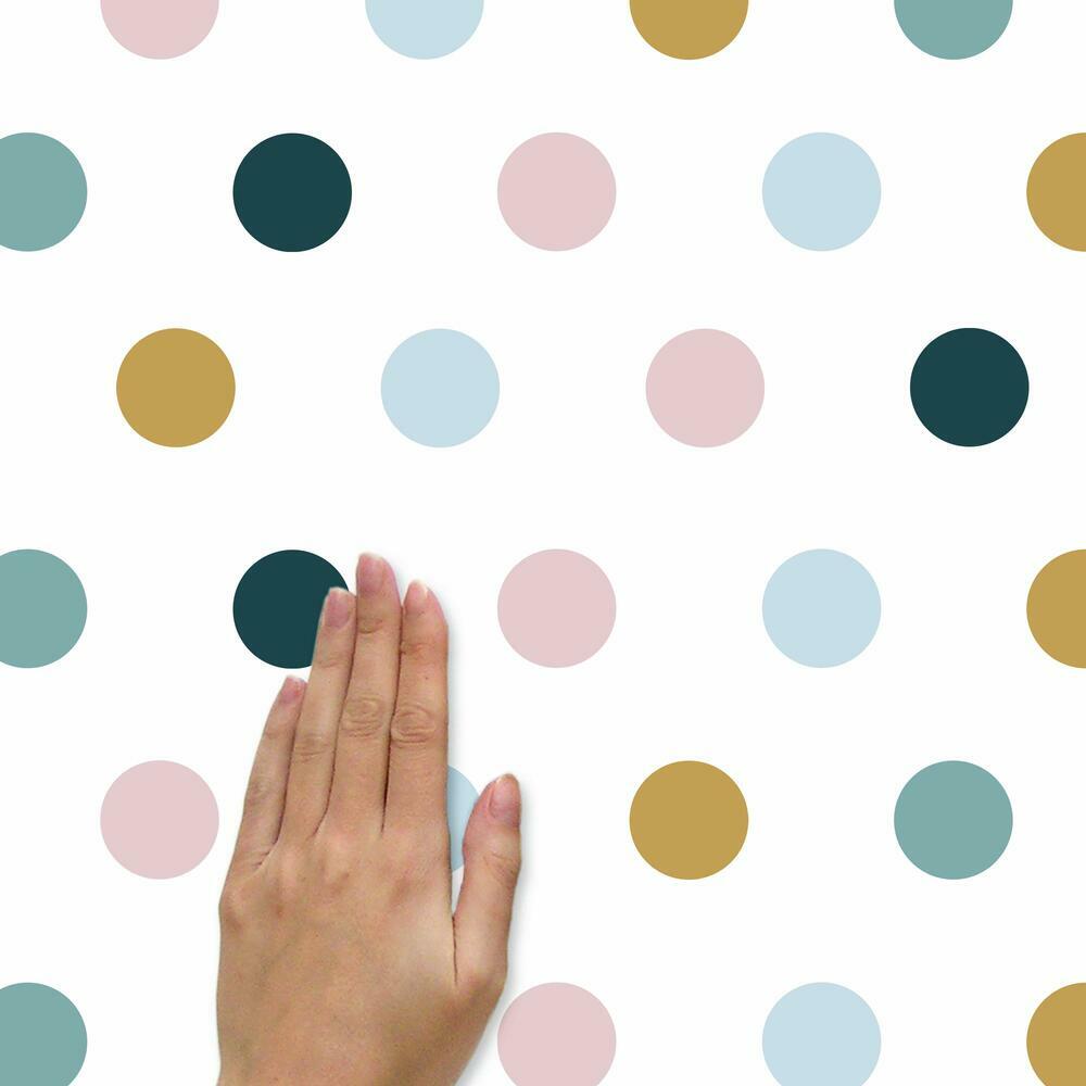 Pink, Yellow, and Blue Dot Peel and Stick Wall Decals Wall Decals RoomMates   