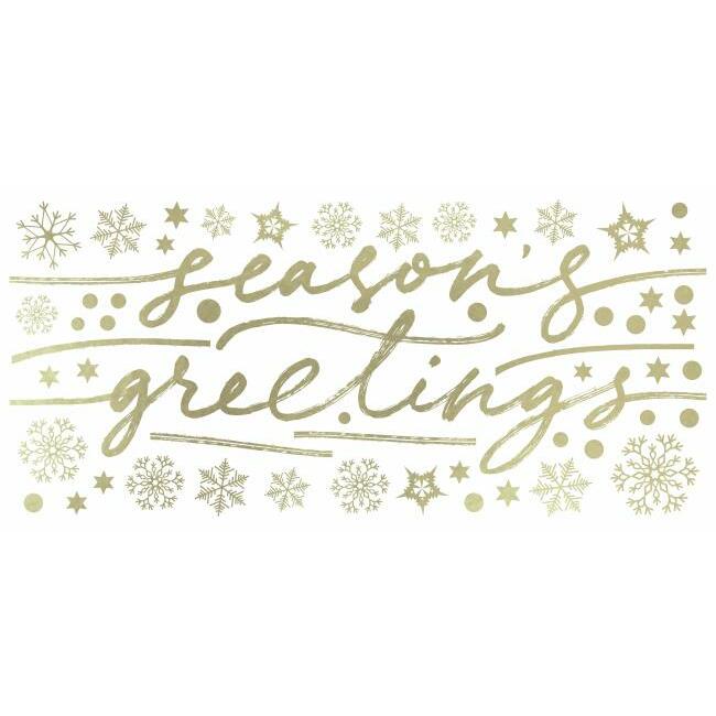 Season's Greetings Peel And Stick Wall Decals With Metallic Ink Wall Decals RoomMates   