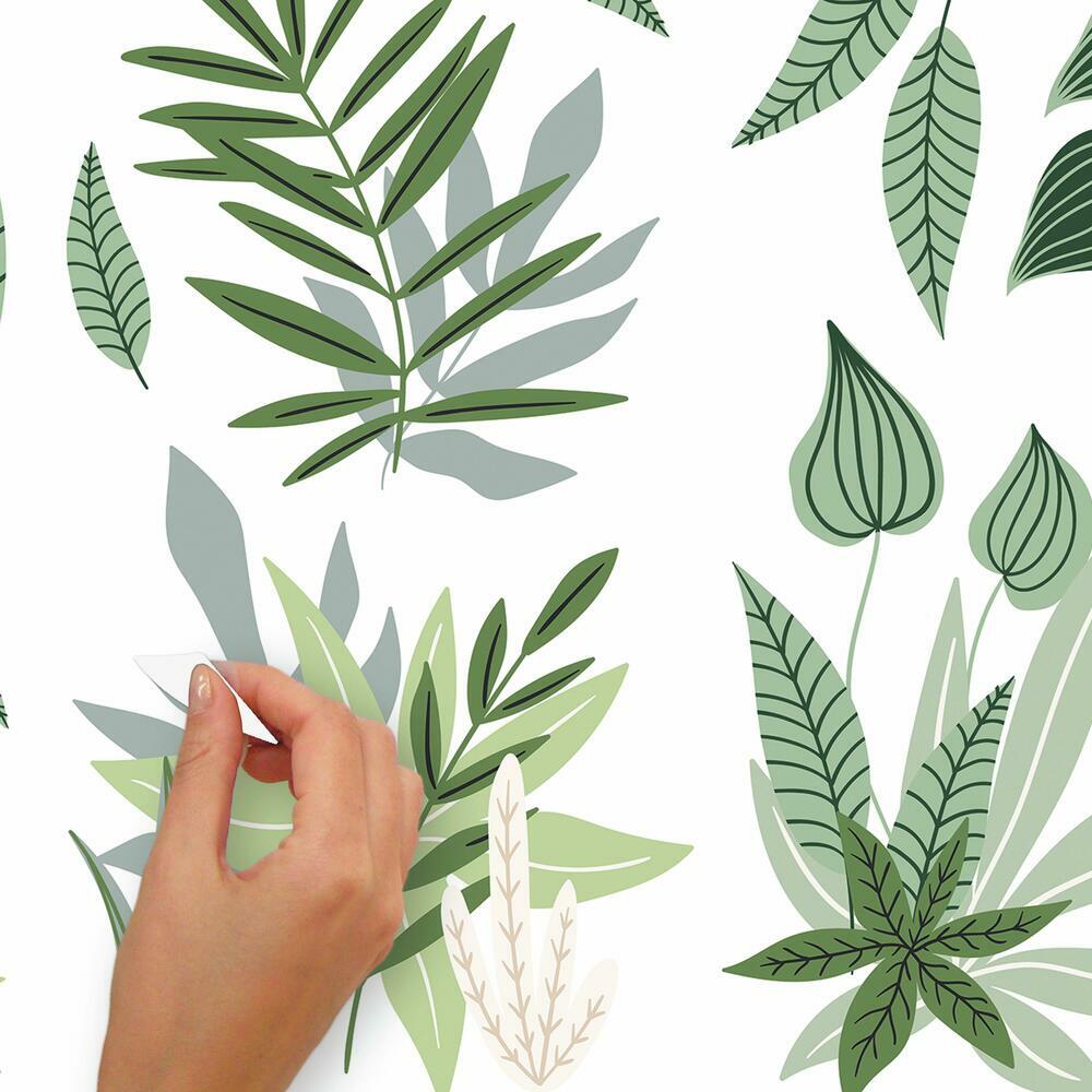 Tropical Leaves Peel and Stick Wall Decals Wall Decals RoomMates   