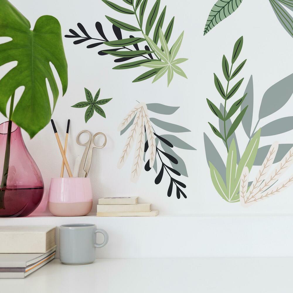 Tropical Leaves Peel and Stick Wall Decals Wall Decals RoomMates   