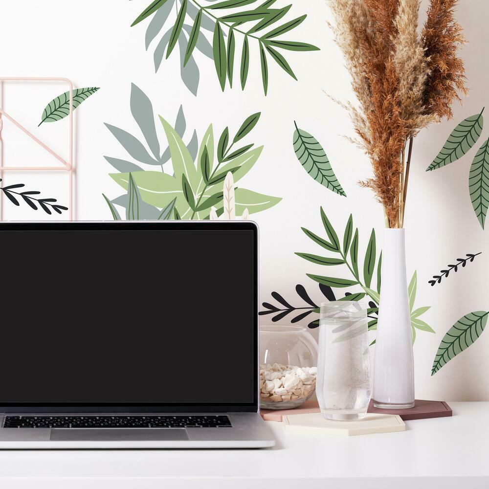 Tropical Leaves Peel and Stick Wall Decals Wall Decals RoomMates   