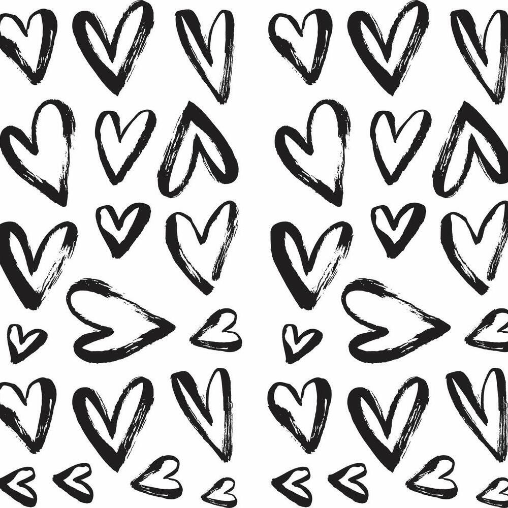 Sketchy Hearts Peel and Stick Wall Decals Wall Decals RoomMates   