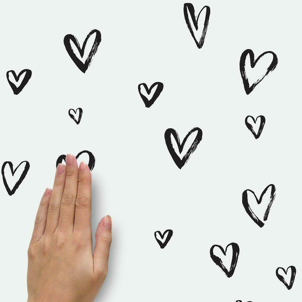 Sketchy Hearts Peel and Stick Wall Decals Wall Decals RoomMates   