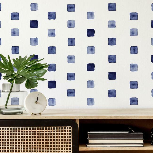 Blue Watercolor Blocks Peel and Stick Wall Decals Wall Decals RoomMates   