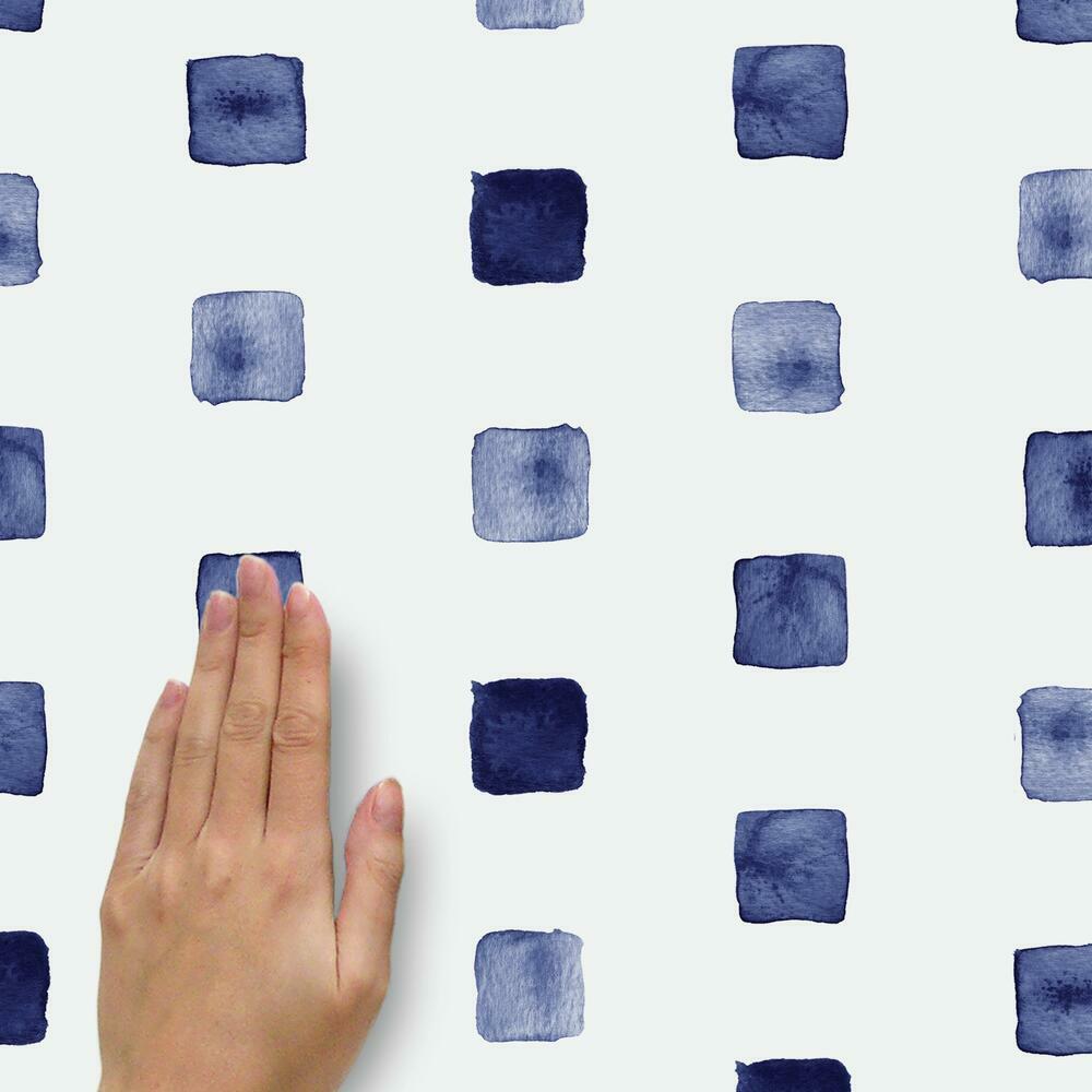 Blue Watercolor Blocks Peel and Stick Wall Decals Wall Decals RoomMates   