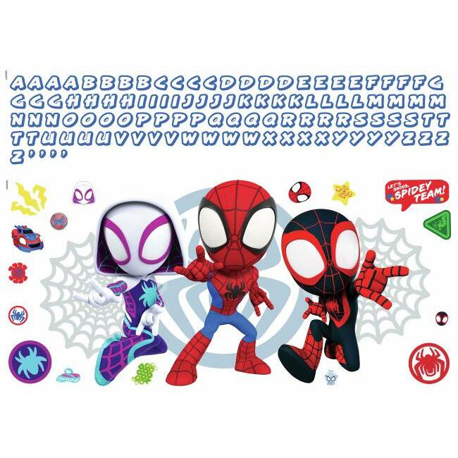 Spidey And His Amazing Friends Headboard Peel And Stick Giant Wall Decal with Alphabet Wall Decals RoomMates   
