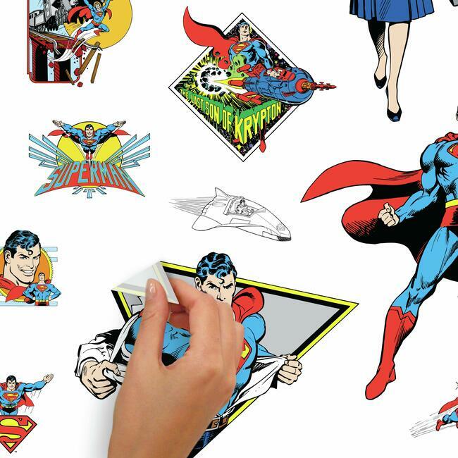 Classic Superman Characters Peel And Stick Wall Decals Wall Decals RoomMates   