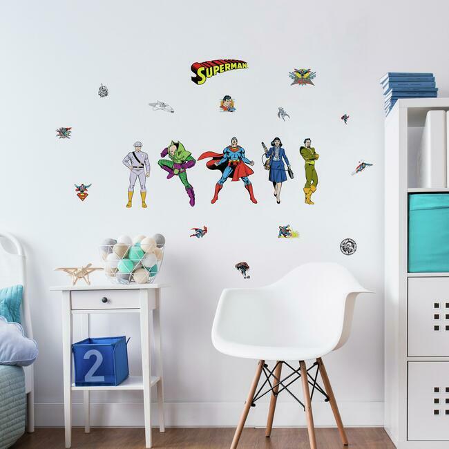 Classic Superman Characters Peel And Stick Wall Decals Wall Decals RoomMates   