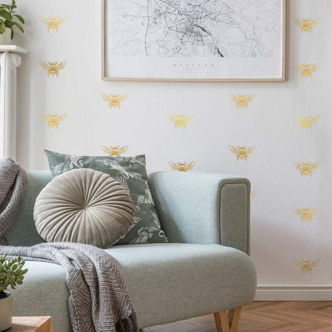 Gold Bee Peel And Stick Wall Decals Wall Decals RoomMates   