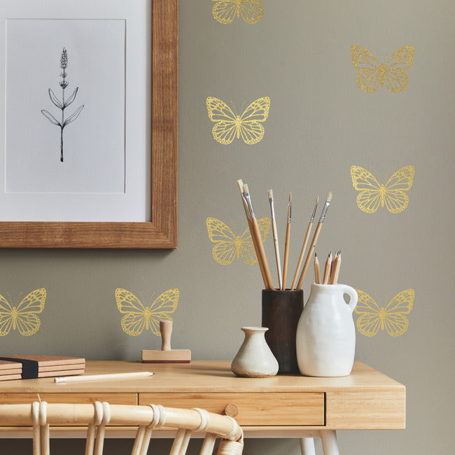 Gold Butterfly Peel And Stick Wall Decals Wall Decals RoomMates   