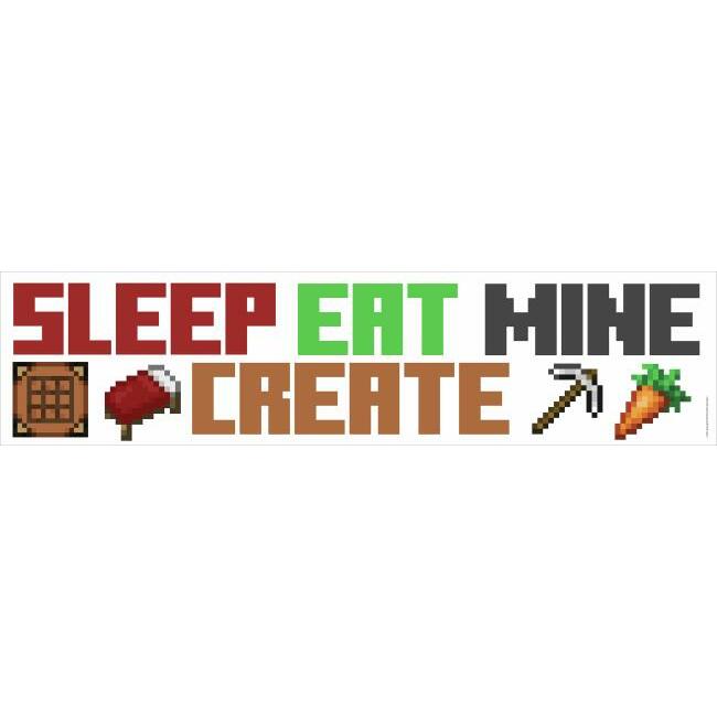 Minecraft Eat Sleep Mine Create Peel And Stick Wall Decals Wall Decals RoomMates   