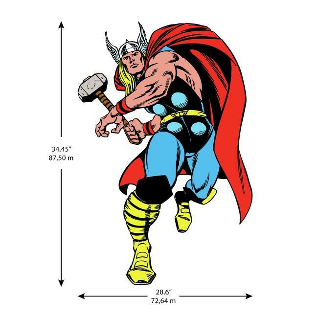 Marvel Classic Thor Comic Peel and Stick Giant Wall Decal Wall Decals RoomMates   