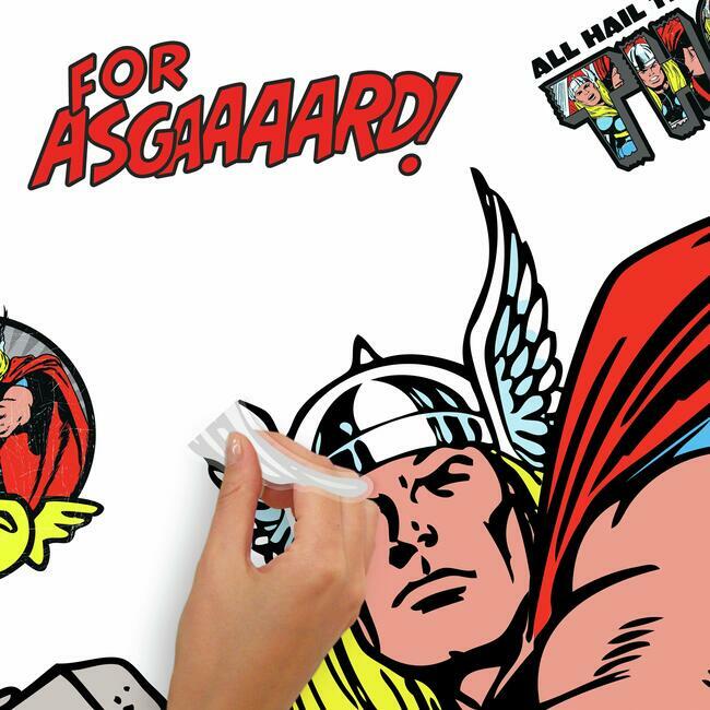 Marvel Classic Thor Comic Peel and Stick Giant Wall Decal Wall Decals RoomMates   
