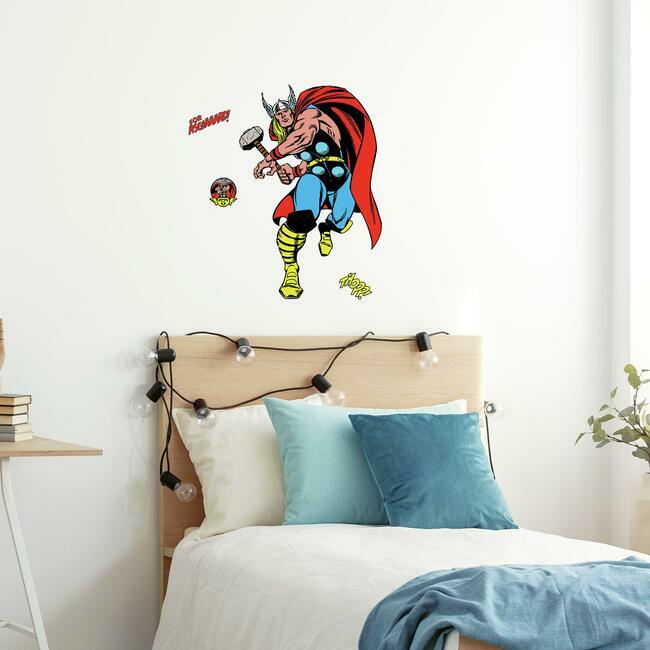 Marvel Classic Thor Comic Peel and Stick Giant Wall Decal Wall Decals RoomMates   