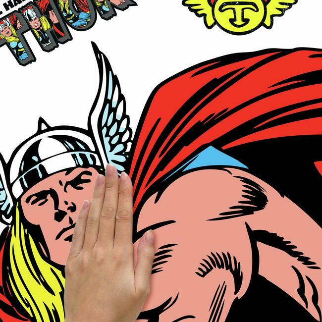 Marvel Classic Thor Comic Peel and Stick Giant Wall Decal Wall Decals RoomMates   