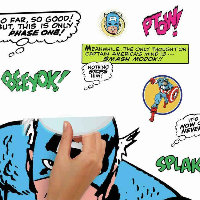 Marvel Classic Captain America Comic Peel and Stick Giant Wall Decal Wall Decals RoomMates   