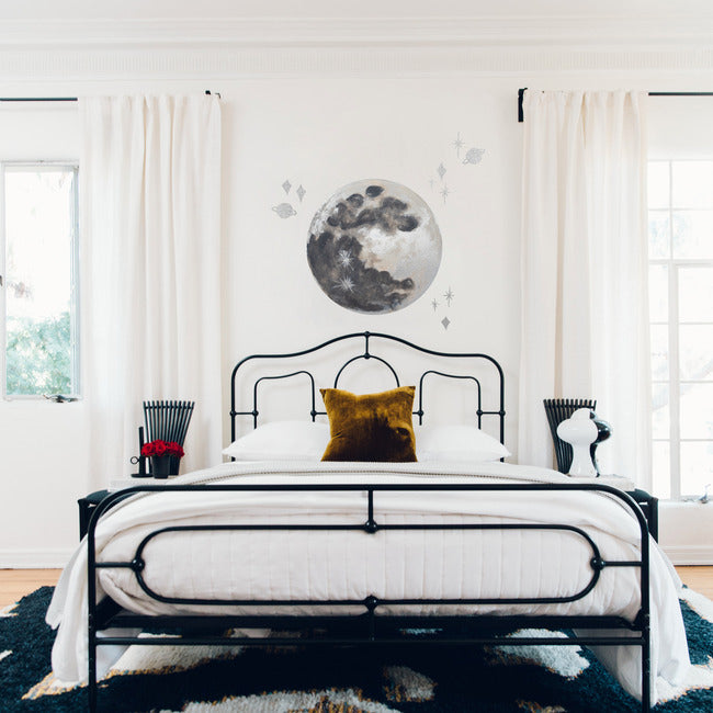 Mr. Kate Moon Peel And Stick Wall Decal With Metallic Silver Ink Wall Decals RoomMates   