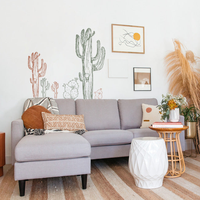 Mr. Kate Hand-Drawn Cactus Peel And Stick Wall Decals Wall Decals RoomMates   