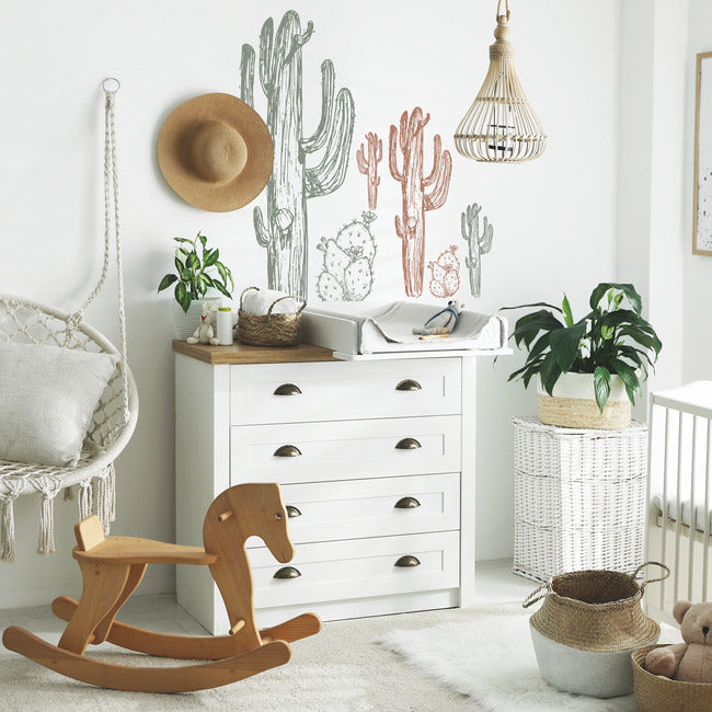 Mr. Kate Hand-Drawn Cactus Peel And Stick Wall Decals Wall Decals RoomMates   
