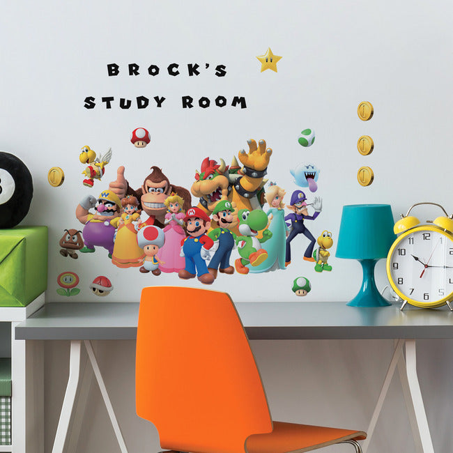Super Mario™ Giant Peel & Stick Wall Decal With Alphabet Wall Decals RoomMates   