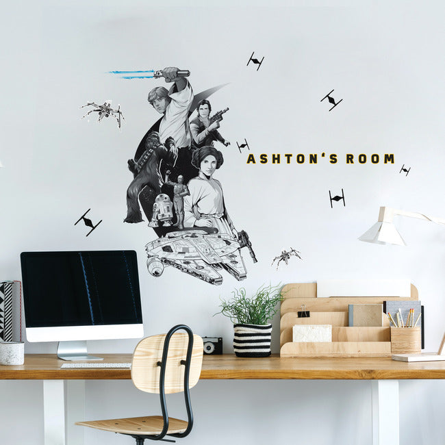 Classic Star Wars Peel And Stick Giant Wall Decal with Alphabet Wall Decals RoomMates   