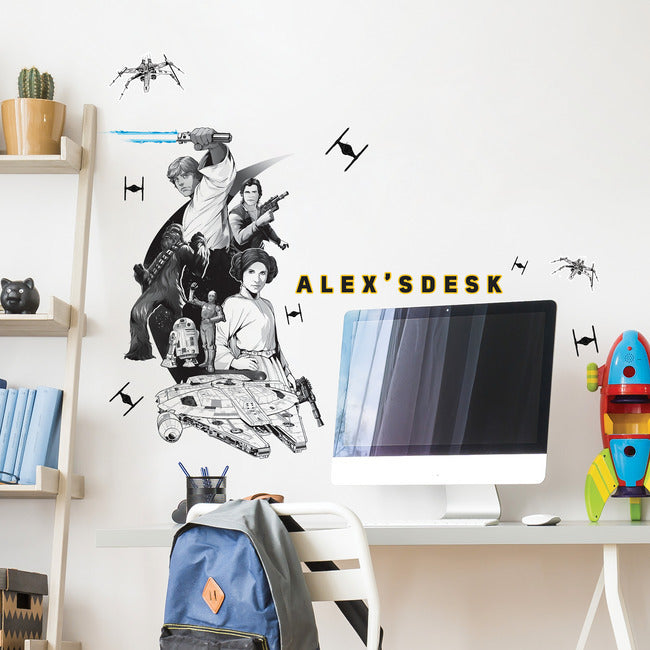 Classic Star Wars Peel And Stick Giant Wall Decal with Alphabet Wall Decals RoomMates   