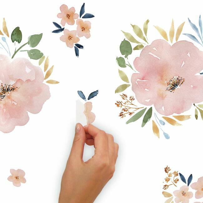 Beth Schneider Sweet Blooms Watercolor Peel and Stick Wall Decals Wall Decals RoomMates   