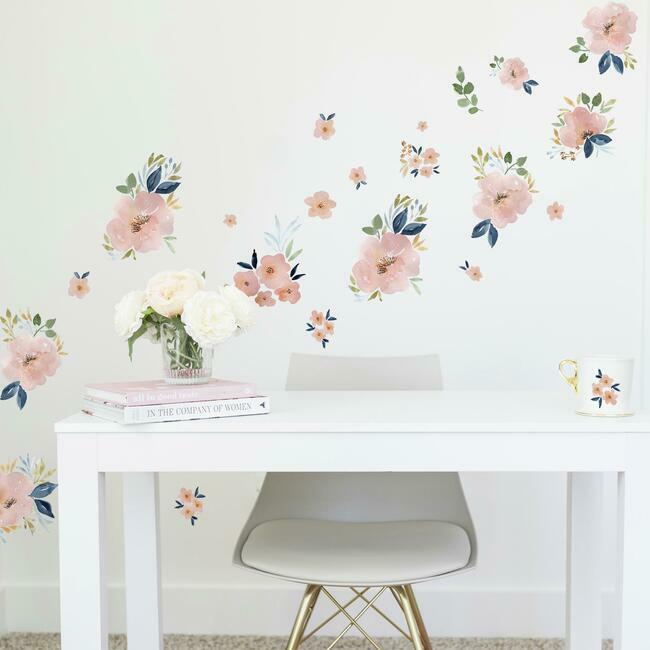 Beth Schneider Sweet Blooms Watercolor Peel and Stick Wall Decals Wall Decals RoomMates   