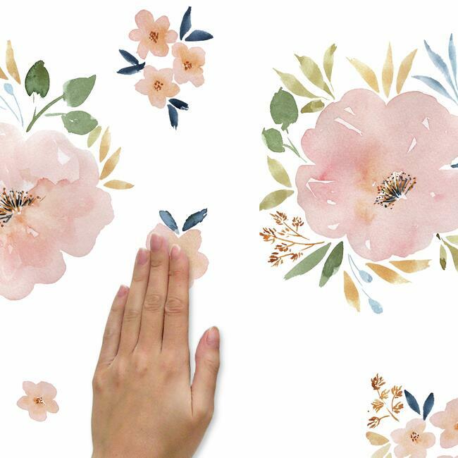 Beth Schneider Sweet Blooms Watercolor Peel and Stick Wall Decals Wall Decals RoomMates   