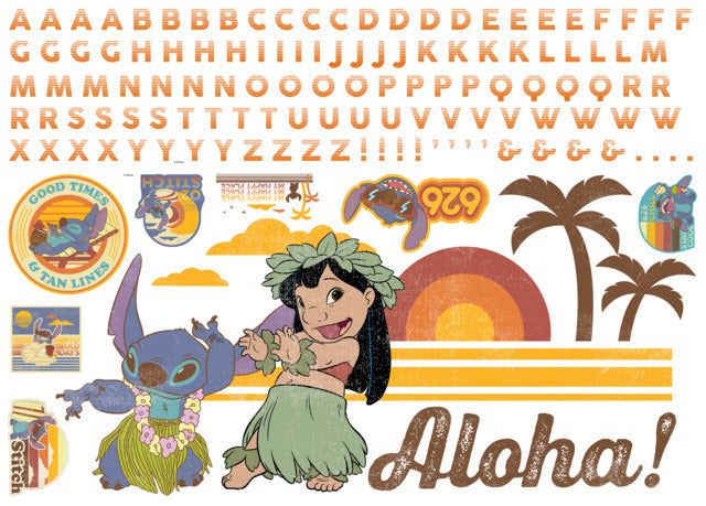 Lilo And Stitch Peel And Stick Giant Wall Decals With Alphabet Wall Decals RoomMates   