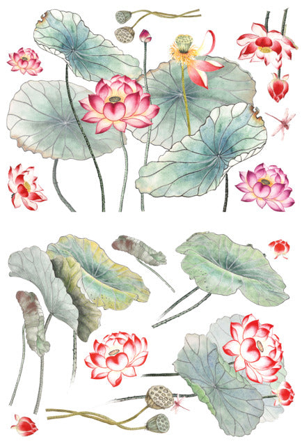 Lotus Garden XL Peel and Stick Giant Wall Decal Wall Decals RoomMates   