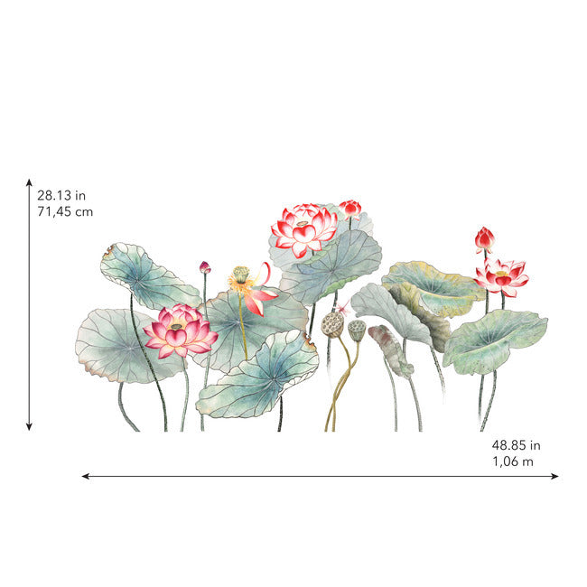 Lotus Garden XL Peel and Stick Giant Wall Decal Wall Decals RoomMates   