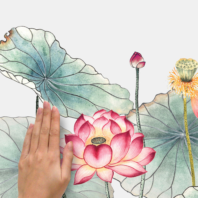 Lotus Garden XL Peel and Stick Giant Wall Decal Wall Decals RoomMates   