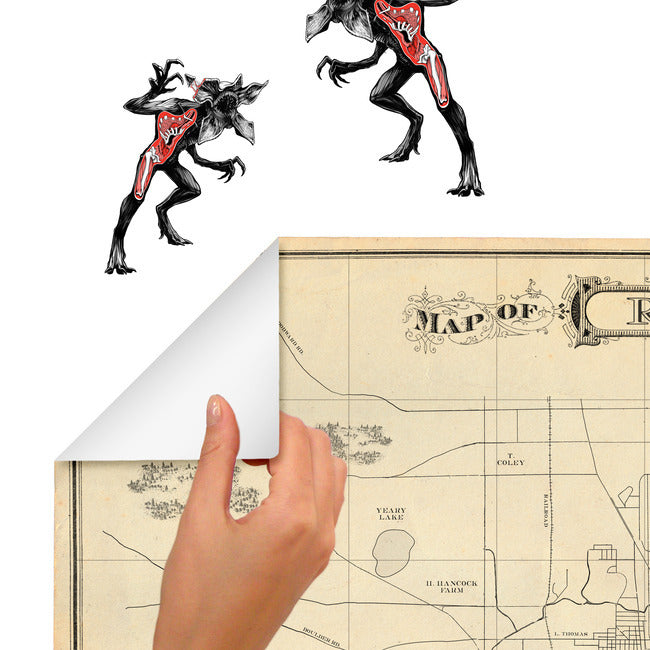 Stranger Things Dry Erase Hawkins Map Peel And Stick Giant Wall Decal Wall Decals RoomMates   