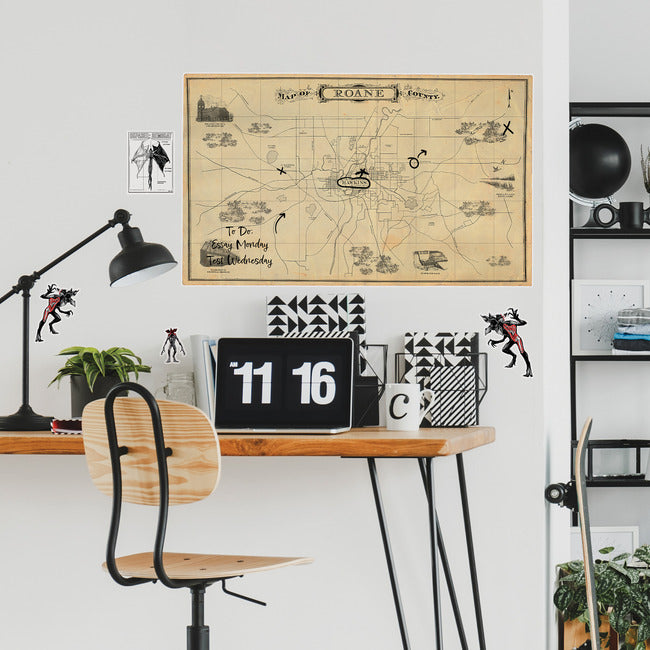 Stranger Things Dry Erase Hawkins Map Peel And Stick Giant Wall Decal Wall Decals RoomMates   