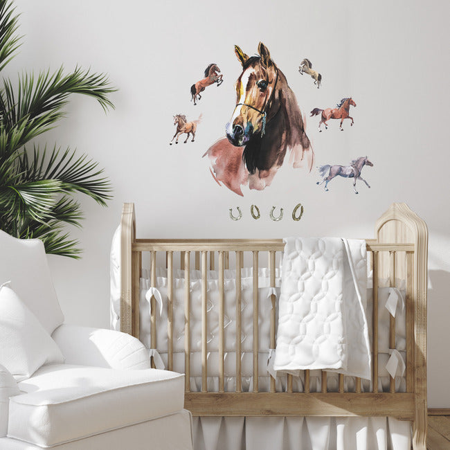 Watercolor Wild Horses Peel And Stick Giant Wall Decals Wall Decals RoomMates   