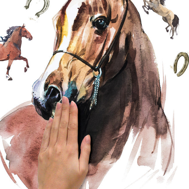 Watercolor Wild Horses Peel And Stick Giant Wall Decals Wall Decals RoomMates   