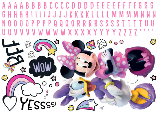 Minnie Mouse Peel And Stick Giant Wall Decals with Alphabet Wall Decals RoomMates   