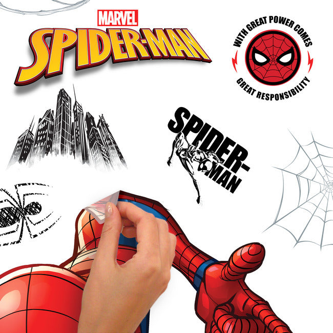 Spider-Man Growth Chart Giant Peel & Stick Wall Decals Wall Decals RoomMates   