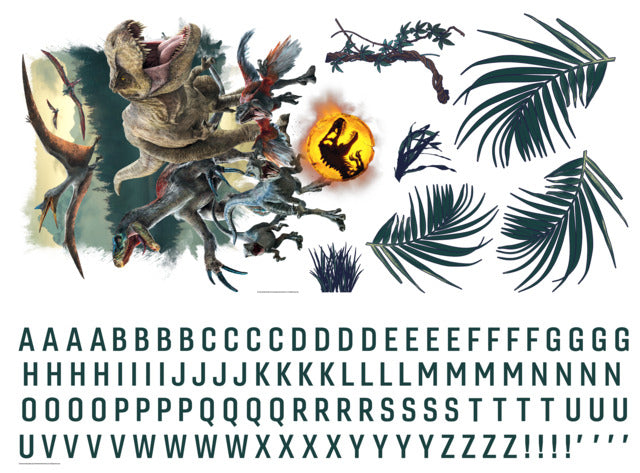Jurassic World: Dominion Peel And Stick Giant Wall Decal With Alphabet Wall Decals RoomMates   